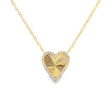 Halo Fluted Heart Necklace