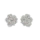 Diamond Encrusted Statement Flower Earrings- WG