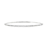 Diamond & Gold Thin Flex Bangle- WG