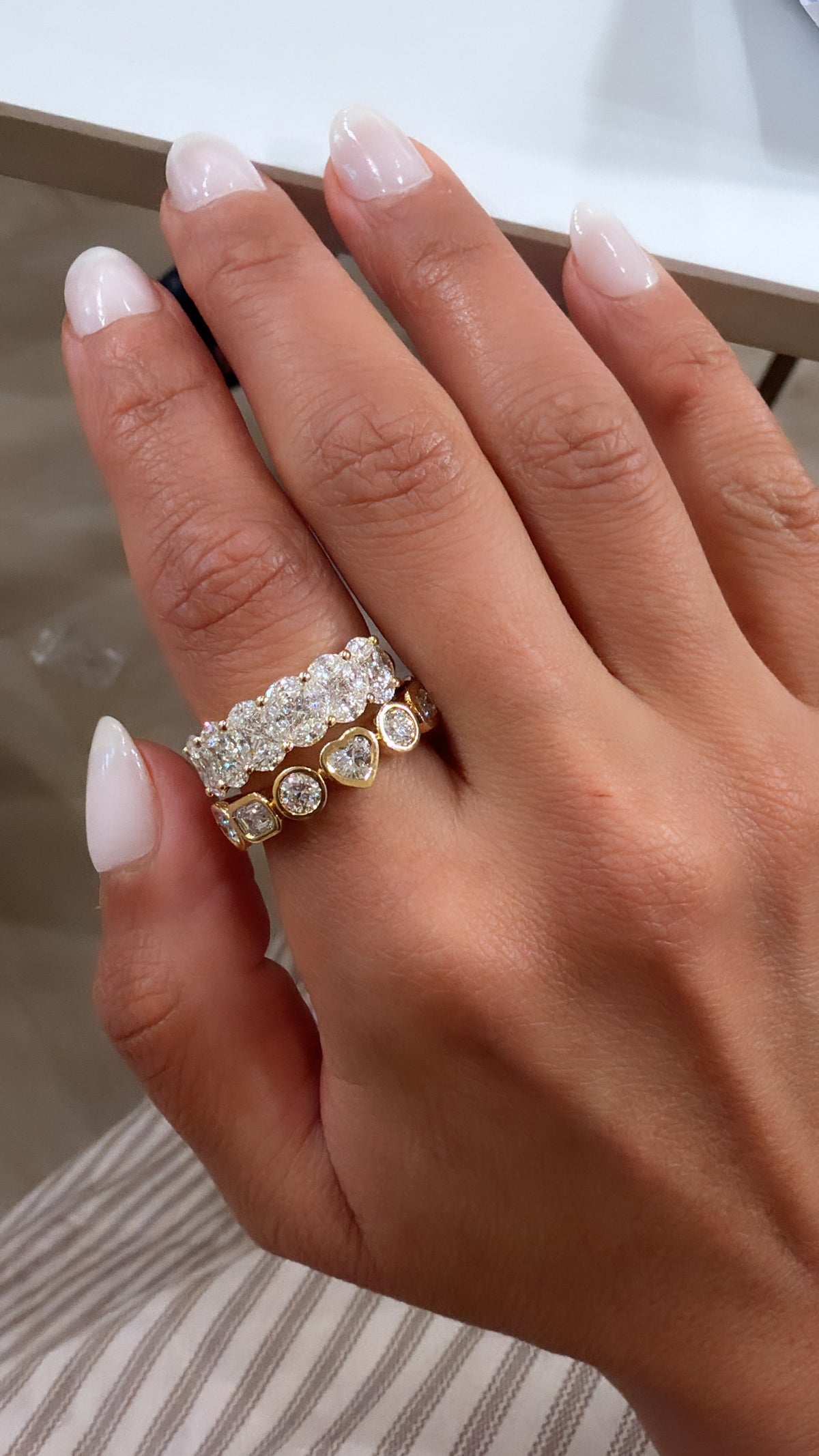 Mixed Shape Diamond Bezel Ring
