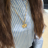 Round Fluted Charm With Pink Sapphire