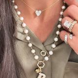 Cluster Heart Solitaire Necklace- YG