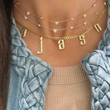 Gold & Diamond Gothic Initial Necklace