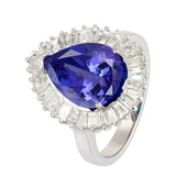 Pear & Diamond Tanzanite Ring