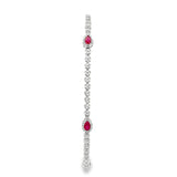 Tennis Bracelet With Ruby Stations