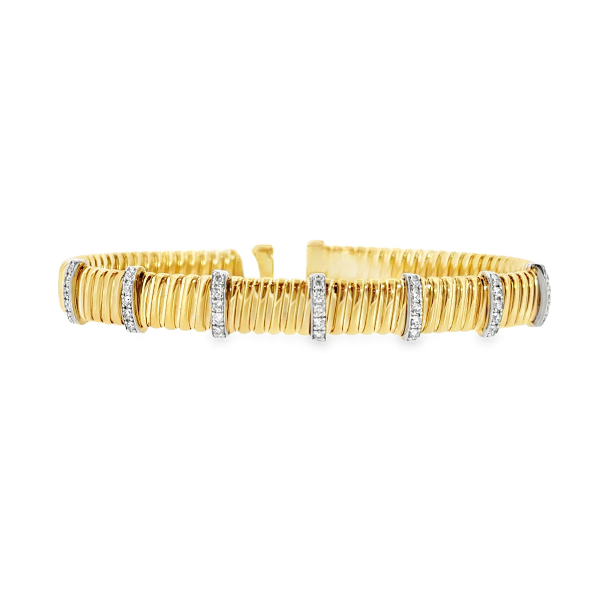Italian Flex Bangle With Diamond Bars