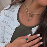 Emerald Pear Dainty Necklace