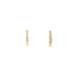 Gold Huggies With Pear Diamonds