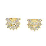 2 Way Double Fan Diamond Earrings