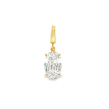 Lab Step Cut Oval Charm- 3.05 ct