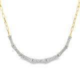 Diamond Bars Necklace On Paperclip Chain