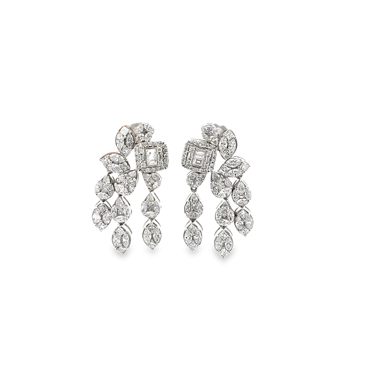 Mixed Shape Chandelier Earrings