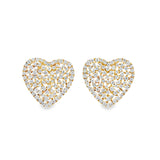Large Diamond Heart Earrings