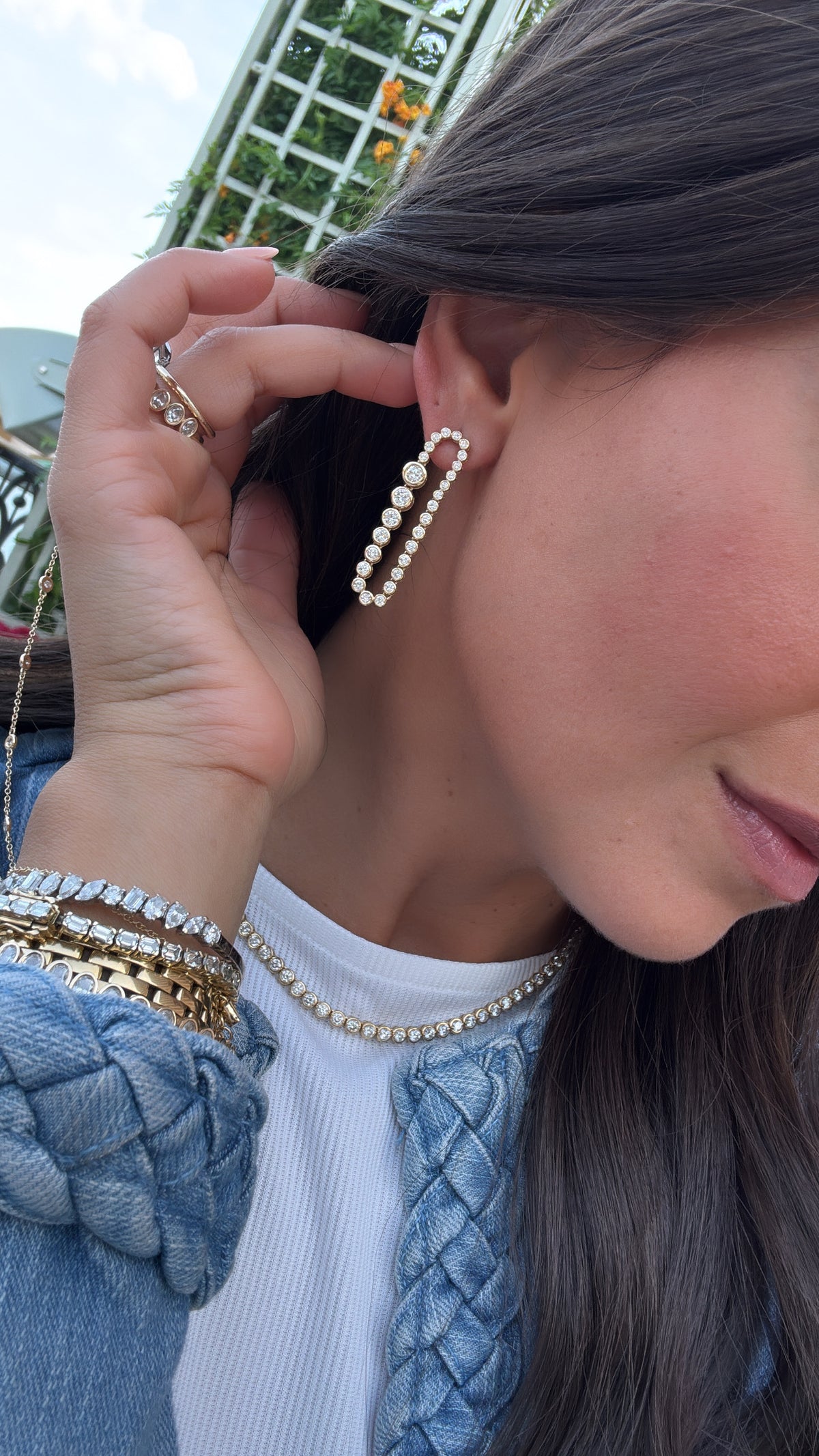 Bezel Loop Earrings