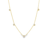 5 Pave Disc Dainty Necklace