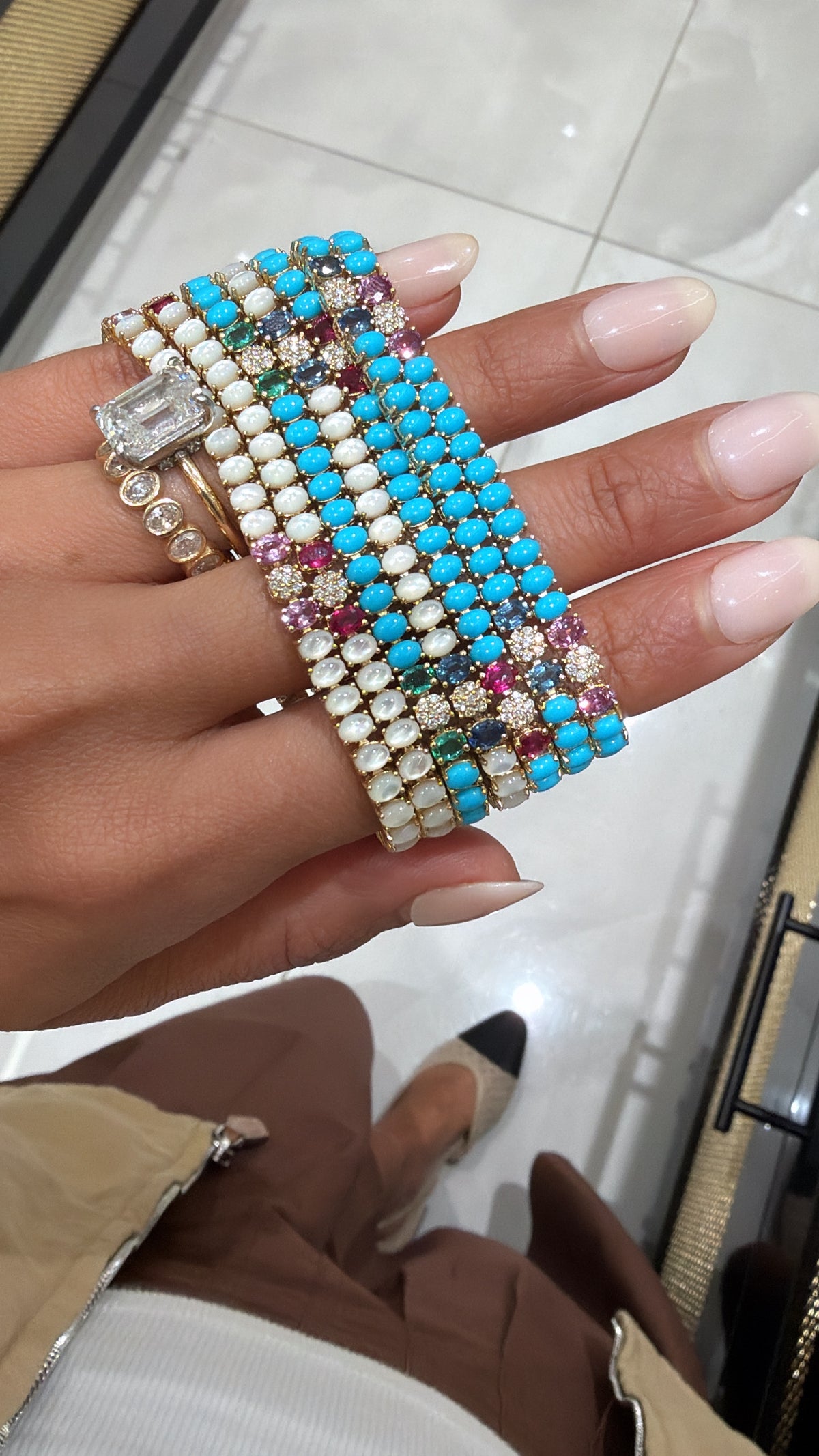 Turquoise & Ruby Bracelet
