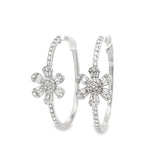 Diamond Hoops With Flower