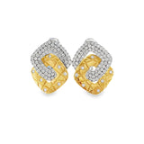 Pave Diamond & Gold Interlocking Earrings