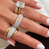 3 in 1 Pave Diamond and Gold Ring