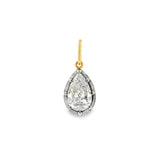 Lab Pear Charm With Black Rhodium- 2.02 ct