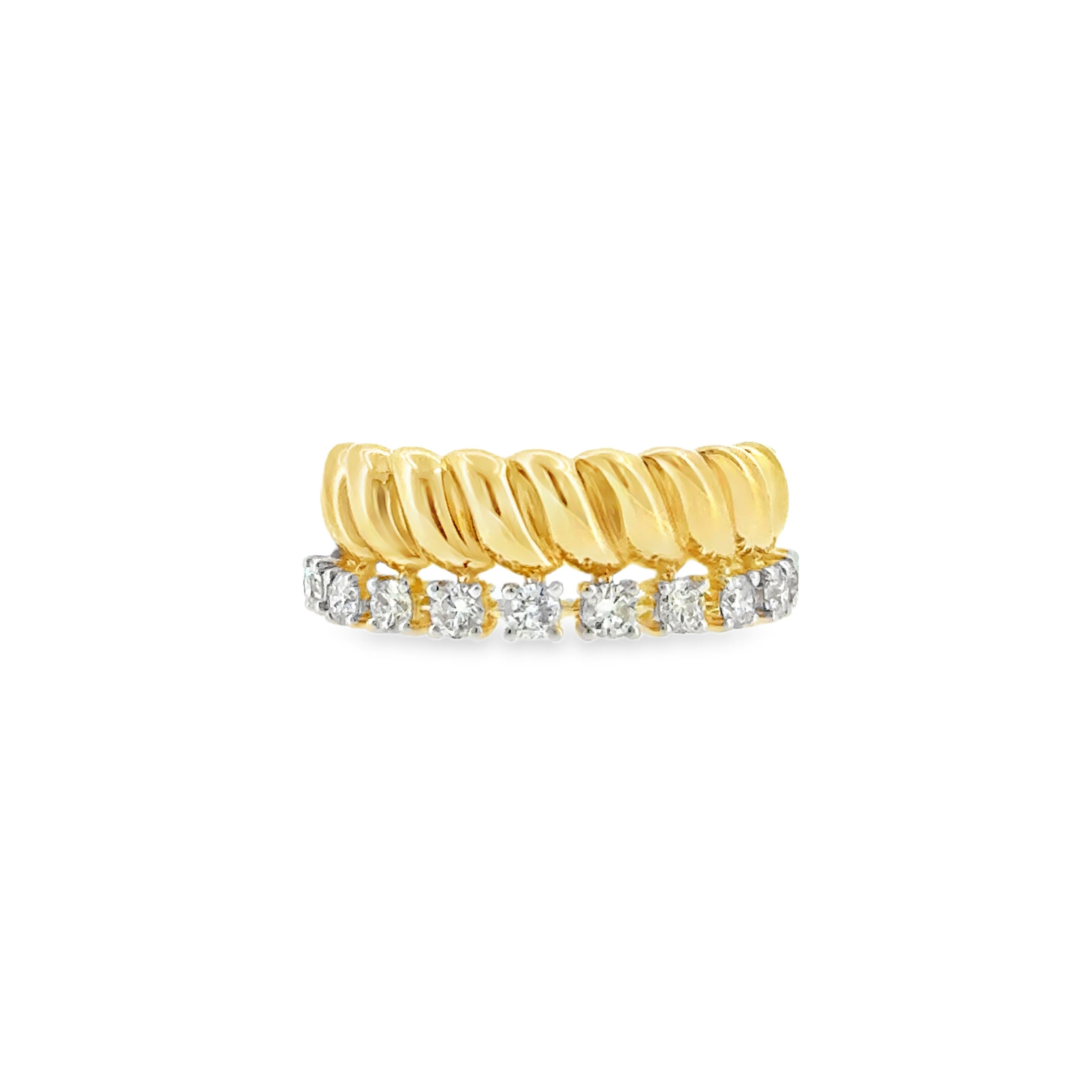 Double Fine Stack Double Stack Gold & Diamond Ring – PK Hart Fine Jewelry