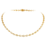 Yellow Diamond Bezel Pear Tennis Necklace