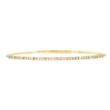 Diamond & Gold Thin Flex Bangle- YG