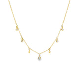 Bezel Hanging Diamonds Necklace