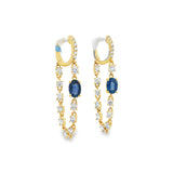 Blue Sapphire Strand Huggies