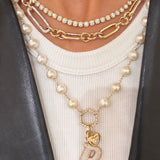 Chunky Gold Chain With Diamond Link