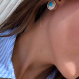 Turquoise & Baguette Diamond Earrings