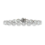 Lab Bezel Oval Tennis Bracelet WG