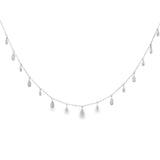 Hanging Teardrop Necklace- WG