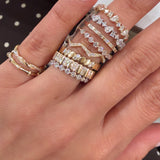 Bamboo Pave Pinky Ring