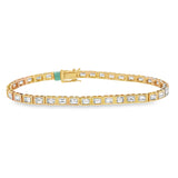Gold & Emerald Cut Diamond Bracelet