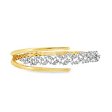 Gold & Diamond Open Front Statement Bangle
