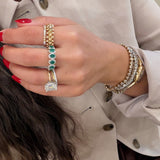 Emerald Halo Halfway Eternity Band