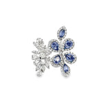 Tanzanite and Diamond Leaf Ring