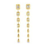Graduated Baguette Bezel Earrings