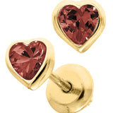Baby BirthStone Heart Earrings - January