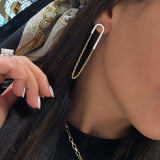Half Chain Diamond Earrings