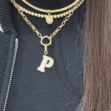 Gold Beveled Oval Diamond Charm
