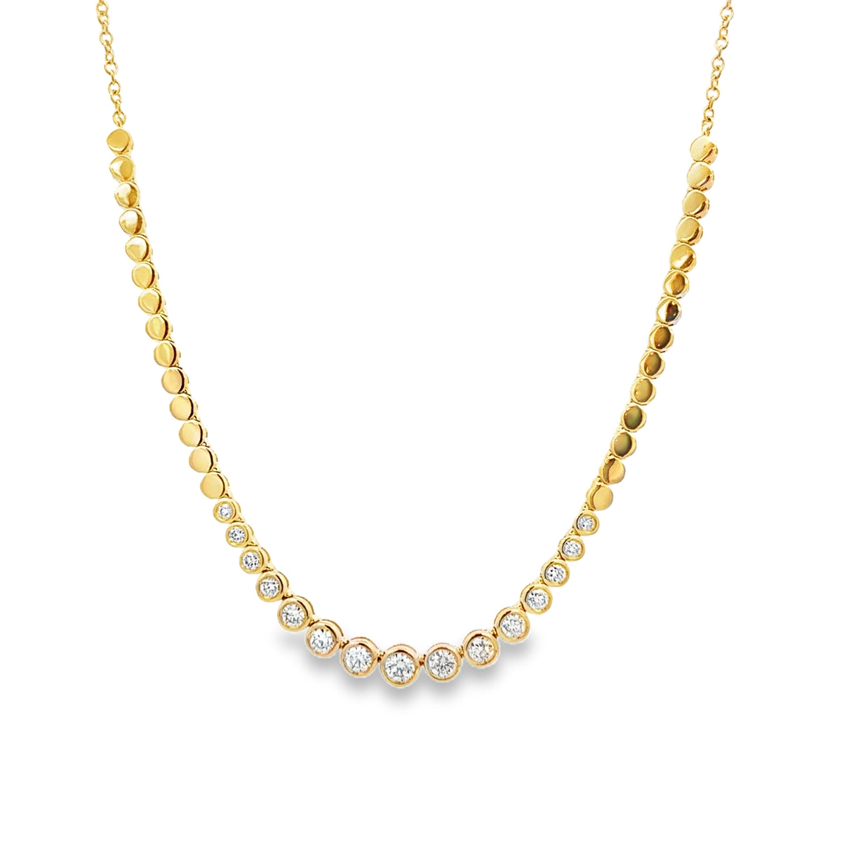 Bezel Diamond & Gold Necklace