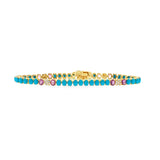 Turquoise & Pink Sapphire Bracelet