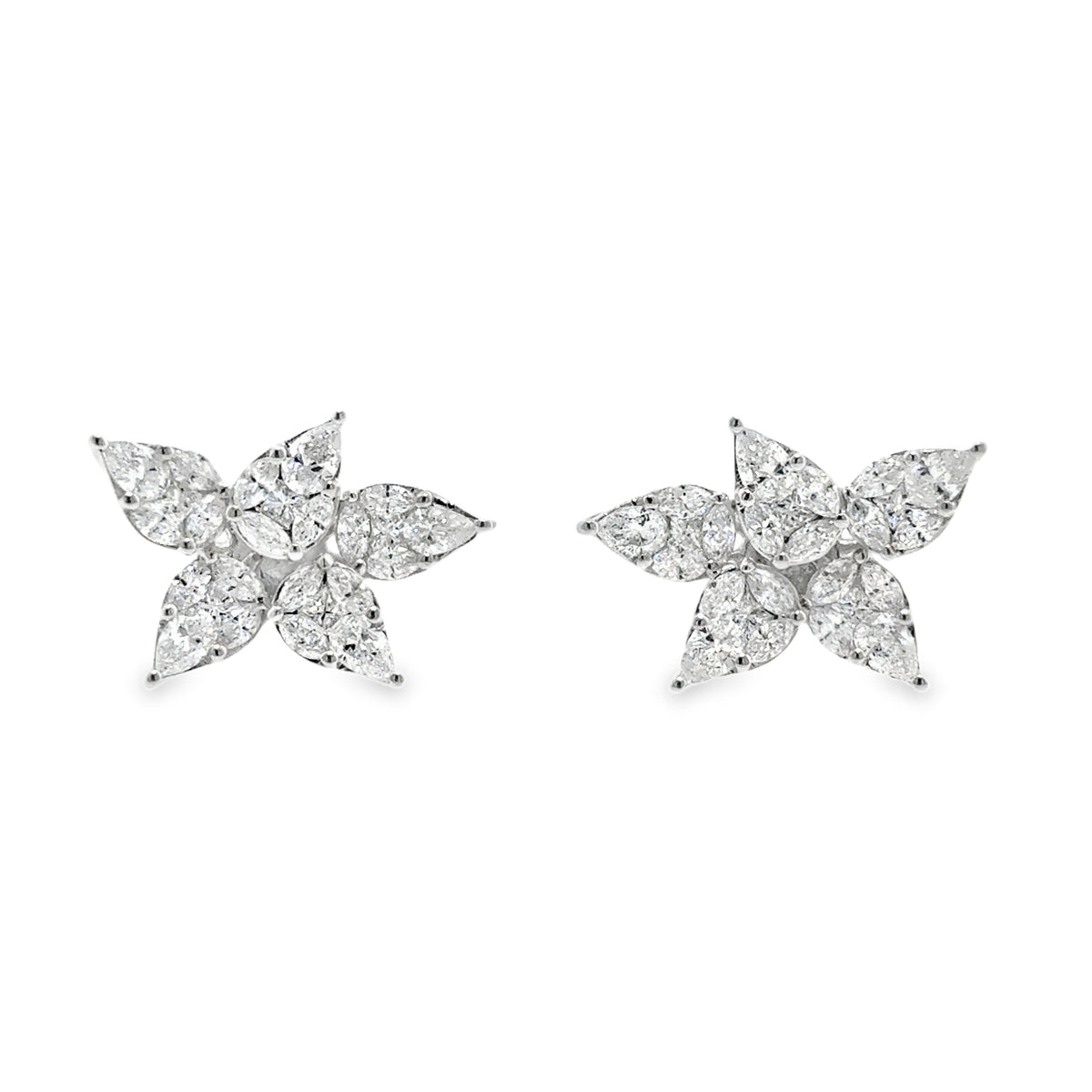Diamond Leaf Cluster Earring