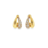 Chunky Gold & Diamond Huggie Earrings