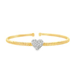 Thin Italian Flex Heart Bangle