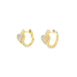 Mini Pave Heart Huggies