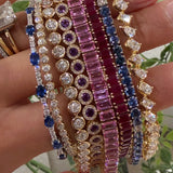 Amethyst Halo Tennis Bracelet