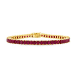 Ruby Emerald Cut Tennis Bracelet